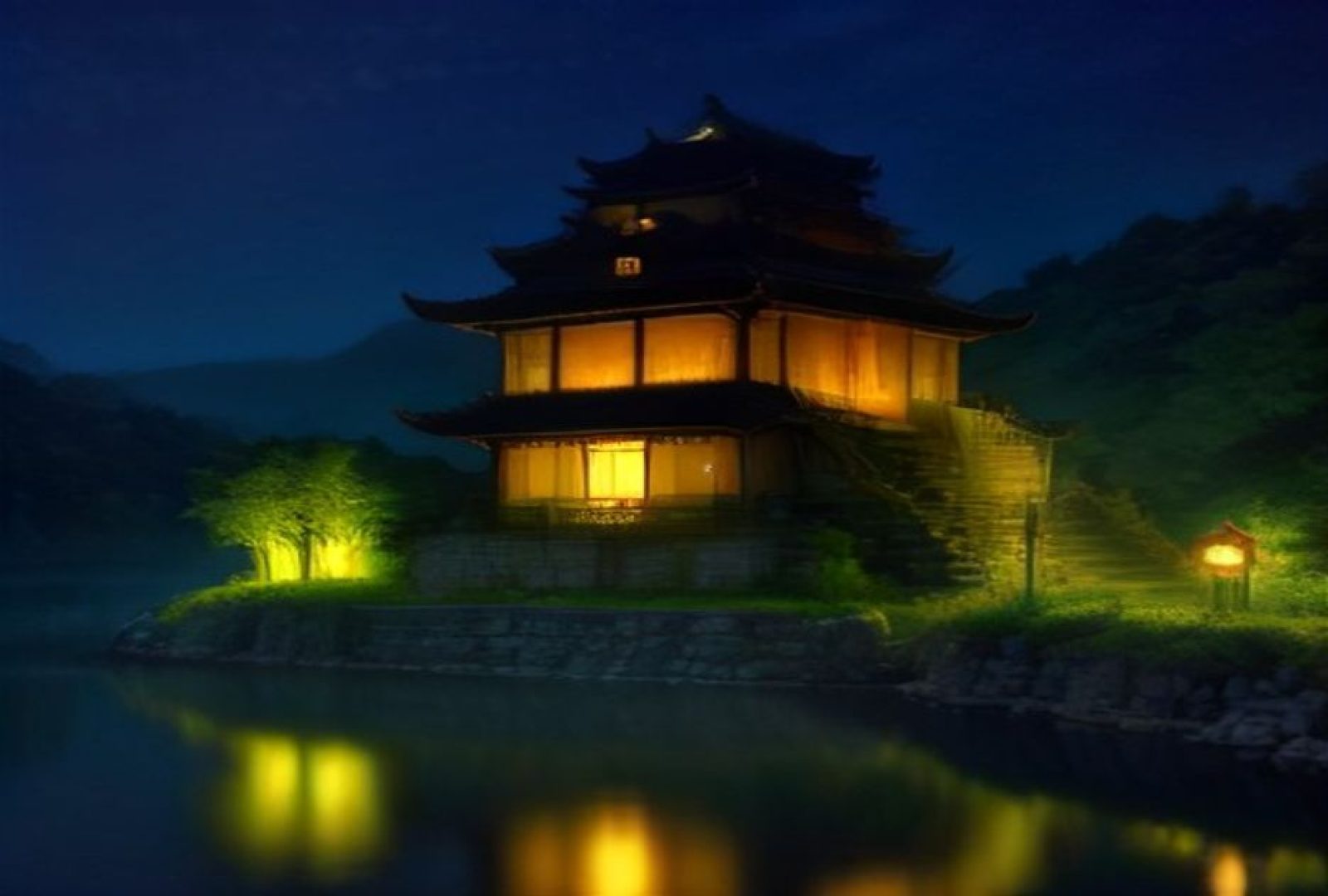 深色科技感城市夜景，霓虹灯光映照在潮湿路面，抖阴网页入口平台背景氛围图